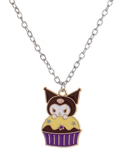 Cute Kuromi Pendant Necklace, Kawaii Cinnamoroll Dog Charm Necklace, BFF Gifts Jewelry Black $5.85 Necklaces