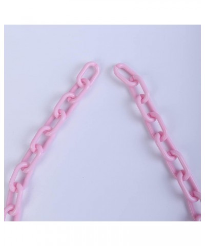 Long Acrylic Chunky Necklace for Women Cute Link Paperclip Chain Collar Necklace for Women Gifts Princess Pink $7.37 Necklaces