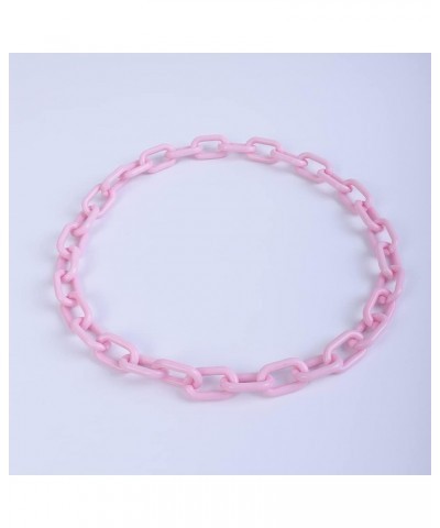 Long Acrylic Chunky Necklace for Women Cute Link Paperclip Chain Collar Necklace for Women Gifts Princess Pink $7.37 Necklaces