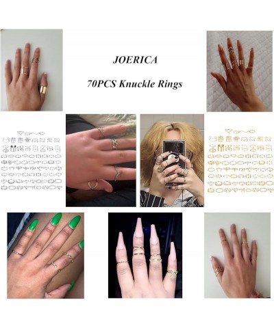 70PCS Knuckle Rings for Women Stackable Joint Midi Finger Ring Set B: Silver Tone $9.24 Rings