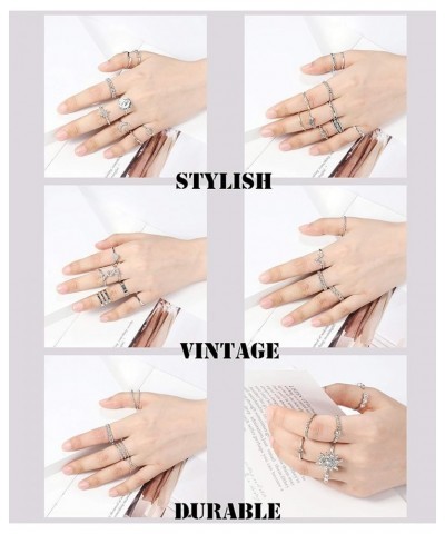 70PCS Knuckle Rings for Women Stackable Joint Midi Finger Ring Set B: Silver Tone $9.24 Rings