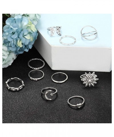 70PCS Knuckle Rings for Women Stackable Joint Midi Finger Ring Set B: Silver Tone $9.24 Rings