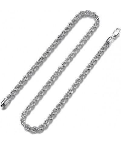 925 Sterling Silver Rope Chain 2/2.5/3/4/5mm Necklace for Men Silver/Gold Link Chain for Women 16-30 Inches 16 4mm Silver $18...