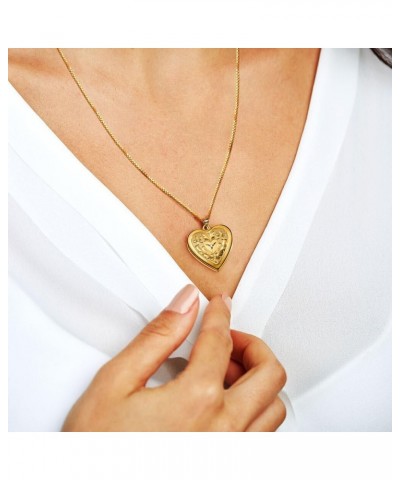 14K Gold Filled Floral Heart Photo Locket with Diamond - 3/4 inch x 3/4 inch - Includes 18 inch Chain Locket + 1 Photo $33.77...