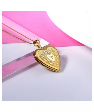 14K Gold Filled Floral Heart Photo Locket with Diamond - 3/4 inch x 3/4 inch - Includes 18 inch Chain Locket + 1 Photo $33.77...