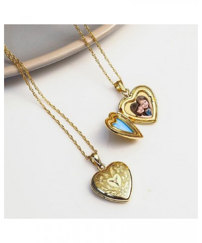 14K Gold Filled Floral Heart Photo Locket with Diamond - 3/4 inch x 3/4 inch - Includes 18 inch Chain Locket + 1 Photo $33.77...