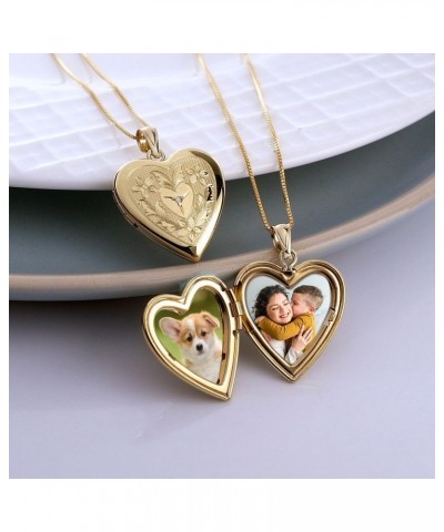 14K Gold Filled Floral Heart Photo Locket with Diamond - 3/4 inch x 3/4 inch - Includes 18 inch Chain Locket + 1 Photo $33.77...