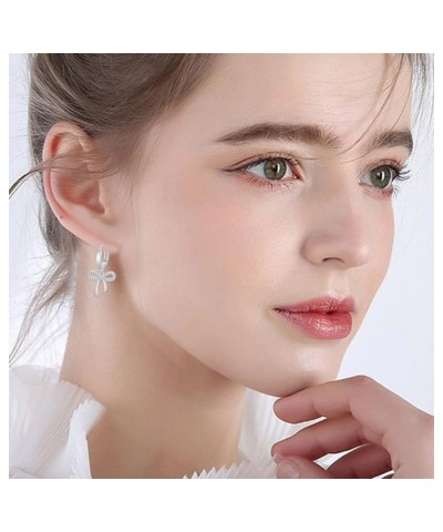 Bow Dangle Drop Tassel Earrings for Women Girls Bow Knot Earring Stud Earrings Valentine's Day Fashion Jewelry Gift B $4.39 E...