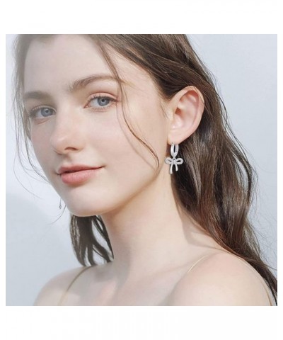 Bow Dangle Drop Tassel Earrings for Women Girls Bow Knot Earring Stud Earrings Valentine's Day Fashion Jewelry Gift B $4.39 E...