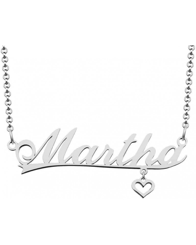 Custom Stainless Steel Pendant Customized Plate Silver Personalized Name Necklace Martha $10.31 Necklaces