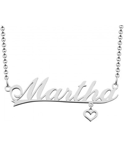 Custom Stainless Steel Pendant Customized Plate Silver Personalized Name Necklace Martha $10.31 Necklaces