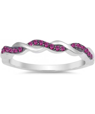 CHOOSE YOUR COLOR Sterling Silver Infinity Knot Ring Red (Simulated Ruby) $10.99 Rings