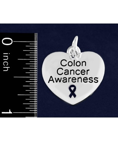 | Colon Cancer Awareness Charm Bracelet with Accent String - Dark Blue Ribbon Bracelets for Colon Cancer Awareness $9.60 Brac...