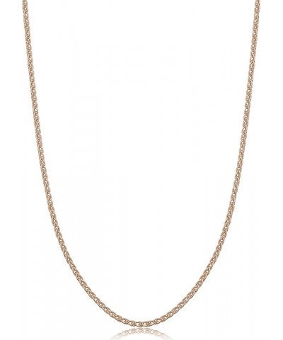 Rose Gold Plated Sterling Silver Round Wheat Chain Necklace (1.5 mm) 30.0 Inches 1.5 mm wide $14.70 Necklaces