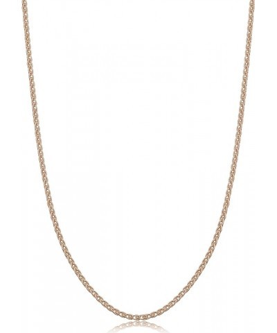 Rose Gold Plated Sterling Silver Round Wheat Chain Necklace (1.5 mm) 30.0 Inches 1.5 mm wide $14.70 Necklaces