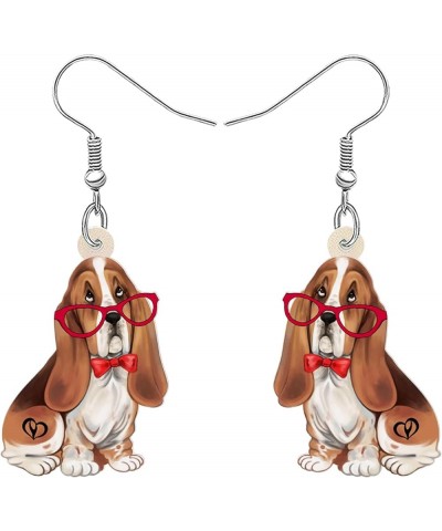 Acrylic Cute Anime Basset Hound Dog Earrings Dangle Drop Puppy Pets Jewelry for Women Girls Kids Dog Lovers Charms Gifts Part...