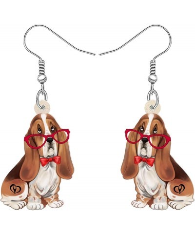 Acrylic Cute Anime Basset Hound Dog Earrings Dangle Drop Puppy Pets Jewelry for Women Girls Kids Dog Lovers Charms Gifts Part...