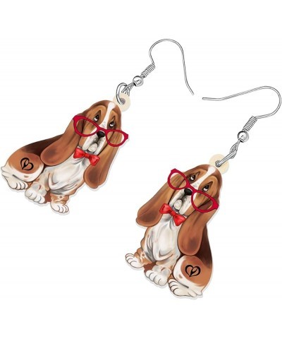 Acrylic Cute Anime Basset Hound Dog Earrings Dangle Drop Puppy Pets Jewelry for Women Girls Kids Dog Lovers Charms Gifts Part...