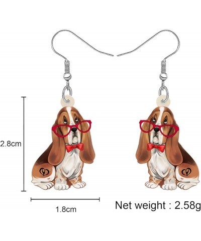 Acrylic Cute Anime Basset Hound Dog Earrings Dangle Drop Puppy Pets Jewelry for Women Girls Kids Dog Lovers Charms Gifts Part...