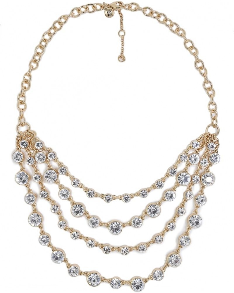 Women's Four-Layer Crystal Statement Necklace Crystal $28.07 Necklaces