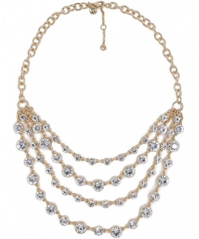 Women's Four-Layer Crystal Statement Necklace Crystal $28.07 Necklaces