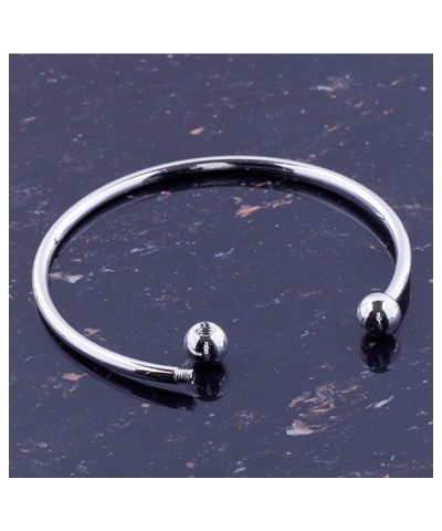 20pcs White Silver Plated Bangle Bracelet Screw End Ball Cuff Charm Beads DIY Jewelry 5 PCS Dark Silver $15.07 Bracelets