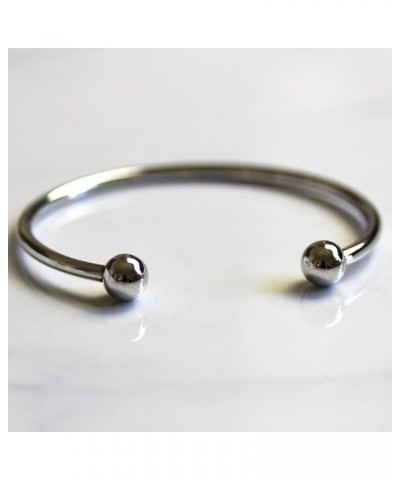 20pcs White Silver Plated Bangle Bracelet Screw End Ball Cuff Charm Beads DIY Jewelry 5 PCS Dark Silver $15.07 Bracelets