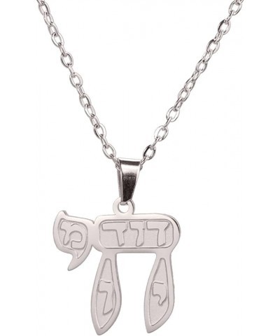 Hebrew Chai Necklace for Women Stainless Steel Classic Hebrew Sign of Life Letter Chai Pendant Necklace Religious Jewish Jewe...