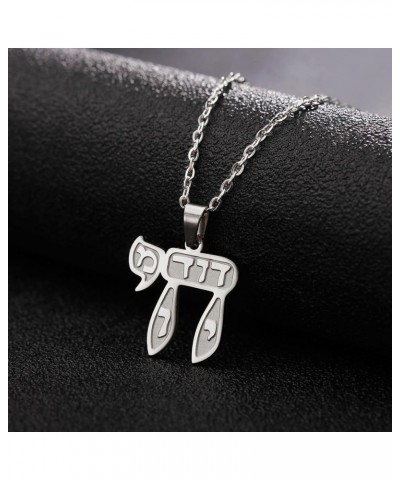 Hebrew Chai Necklace for Women Stainless Steel Classic Hebrew Sign of Life Letter Chai Pendant Necklace Religious Jewish Jewe...