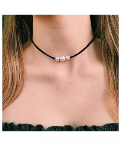 Single White Pearl Choker Necklace with Three Beads Freshwater Pearls Choker Necklace for Women Girls (2 Pack) $6.26 Necklaces