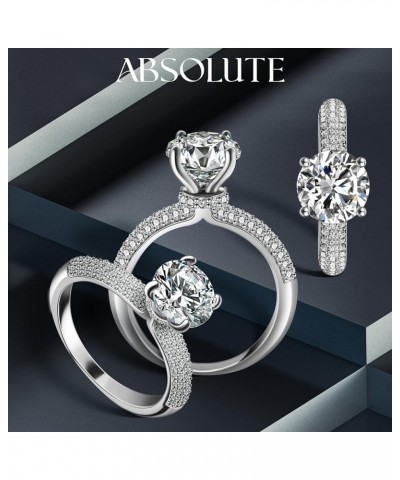 ABSOLUTE 2 Carat Moissanite Rings for Womens Engagement Rings Round Cut Solitaire Rings 925 Sterling Silver Rings Sunflower C...