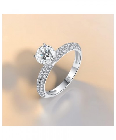 ABSOLUTE 2 Carat Moissanite Rings for Womens Engagement Rings Round Cut Solitaire Rings 925 Sterling Silver Rings Sunflower C...