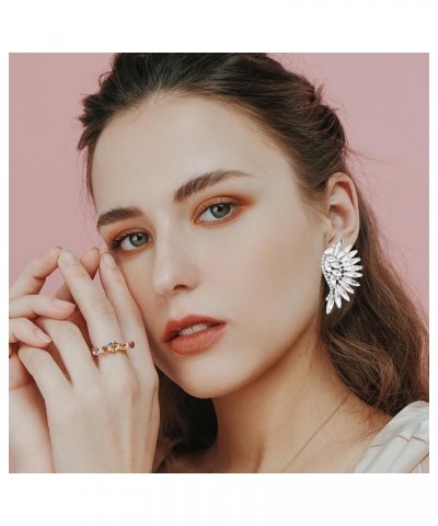 Teardrop Marquise Stud Earrings for Women Art Retro Crystal Rhinestone Dangle Gold Chunky Statement Earring Bohemian E-White ...