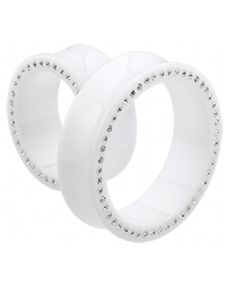 Supersize Multi Gem Acrylic Double Flared Ear Gauge WildKlass Tunnel Plug (Sold as Pairs) 1-5/8" (41mm) White/Clear $19.36 Bo...