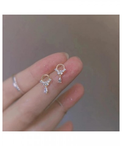 Zircon Earrings Hypoallergenic Fashion Ear Studs Female Pendant Tassel Pendant Earrings for Women Jewelry (Color : C322 Silve...