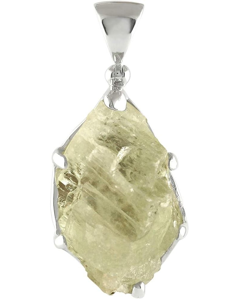 Rough Gemstone Sterling Silver Pendant - Large Hiddenite $41.82 Pendants