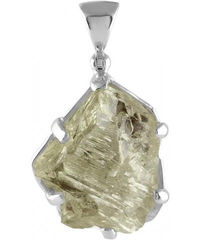 Rough Gemstone Sterling Silver Pendant - Large Hiddenite $41.82 Pendants