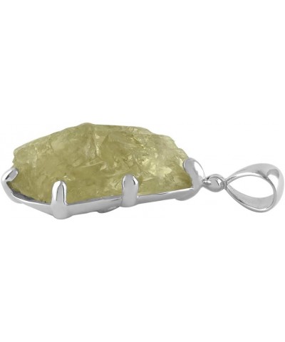 Rough Gemstone Sterling Silver Pendant - Large Hiddenite $41.82 Pendants