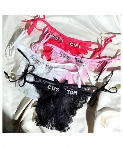 Personalized Sexy Thong for Women Custom Lace Letter Panties Chain Underwear Lover Gift for Birthday Valentine's Day 1-5lette...