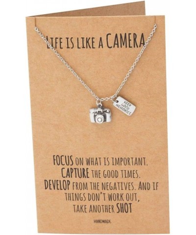 Cute Vintage Camera Miniature Jewelry for Women, Photography Gifts Silver Tone $18.21 Necklaces