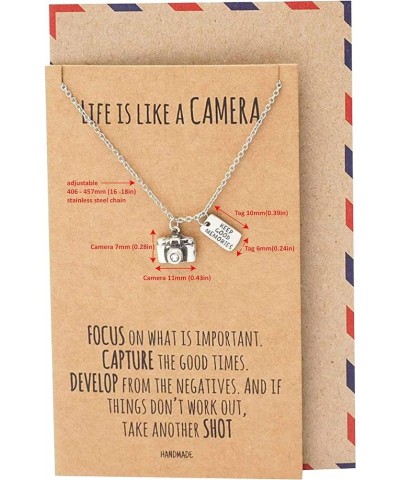 Cute Vintage Camera Miniature Jewelry for Women, Photography Gifts Silver Tone $18.21 Necklaces