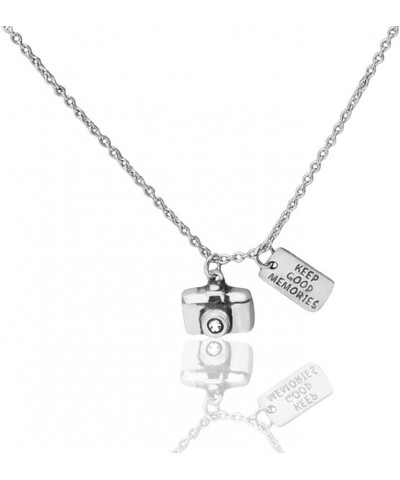 Cute Vintage Camera Miniature Jewelry for Women, Photography Gifts Silver Tone $18.21 Necklaces