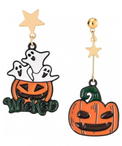 Halloween Spooky Dangle Earrings - Cute Fun Drop Earrings Lightweight for Woman Teen Girls, Halloween Costume Jewelry PUMPKIN...