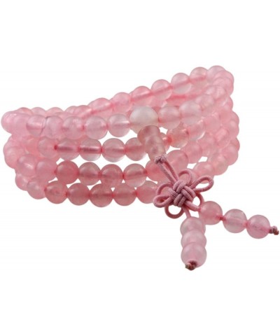 108 Stone Wrist Mala Bracelet,Necklace,Tibetan Buddhist Prayer Beads rose quartz stone $17.27 Bracelets