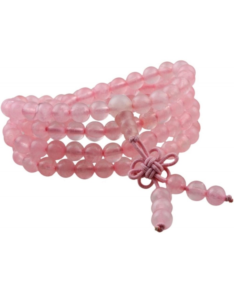 108 Stone Wrist Mala Bracelet,Necklace,Tibetan Buddhist Prayer Beads rose quartz stone $17.27 Bracelets