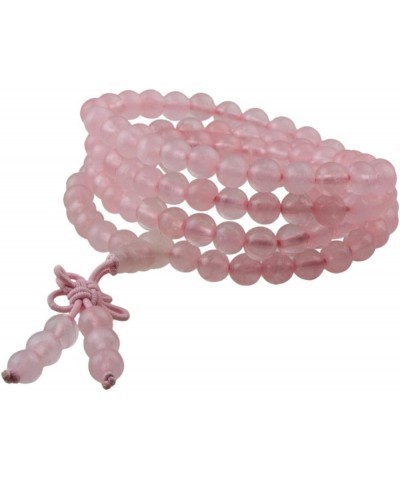 108 Stone Wrist Mala Bracelet,Necklace,Tibetan Buddhist Prayer Beads rose quartz stone $17.27 Bracelets