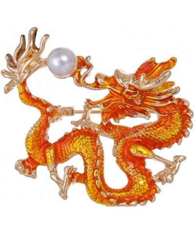 Dragon Brooch Pins for Women,Dragon Animal Zodiac Brooch for Men,Chinese Dragon Shawl Clips Collar Brooch Suit Tie orange $3....