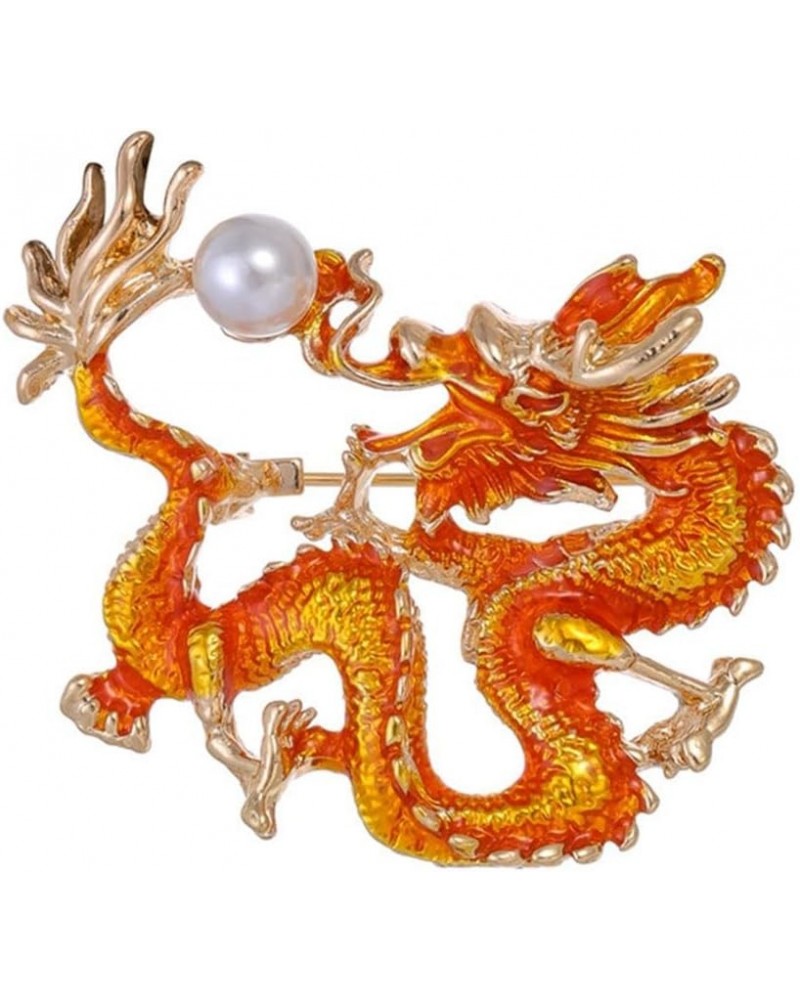 Dragon Brooch Pins for Women,Dragon Animal Zodiac Brooch for Men,Chinese Dragon Shawl Clips Collar Brooch Suit Tie orange $3....