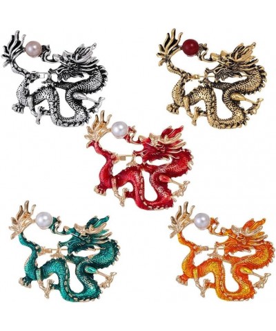 Dragon Brooch Pins for Women,Dragon Animal Zodiac Brooch for Men,Chinese Dragon Shawl Clips Collar Brooch Suit Tie orange $3....