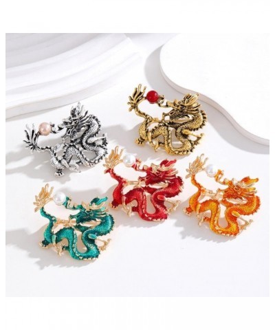 Dragon Brooch Pins for Women,Dragon Animal Zodiac Brooch for Men,Chinese Dragon Shawl Clips Collar Brooch Suit Tie orange $3....